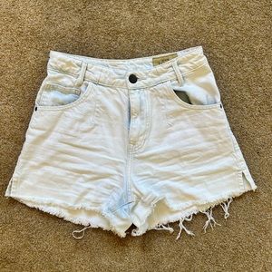 Washed out denim shorts